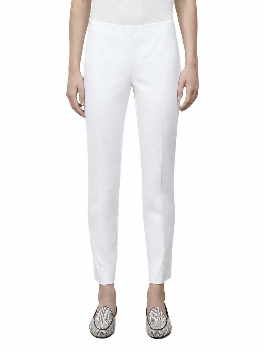 Lafayette 148 New York White Slim Ankle Pants, Size 4